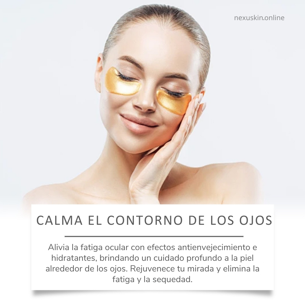 Máscara de Ojos de Oro 24K - Anti-Ojeras, Reafirmante e Hidratante (6 Piezas)