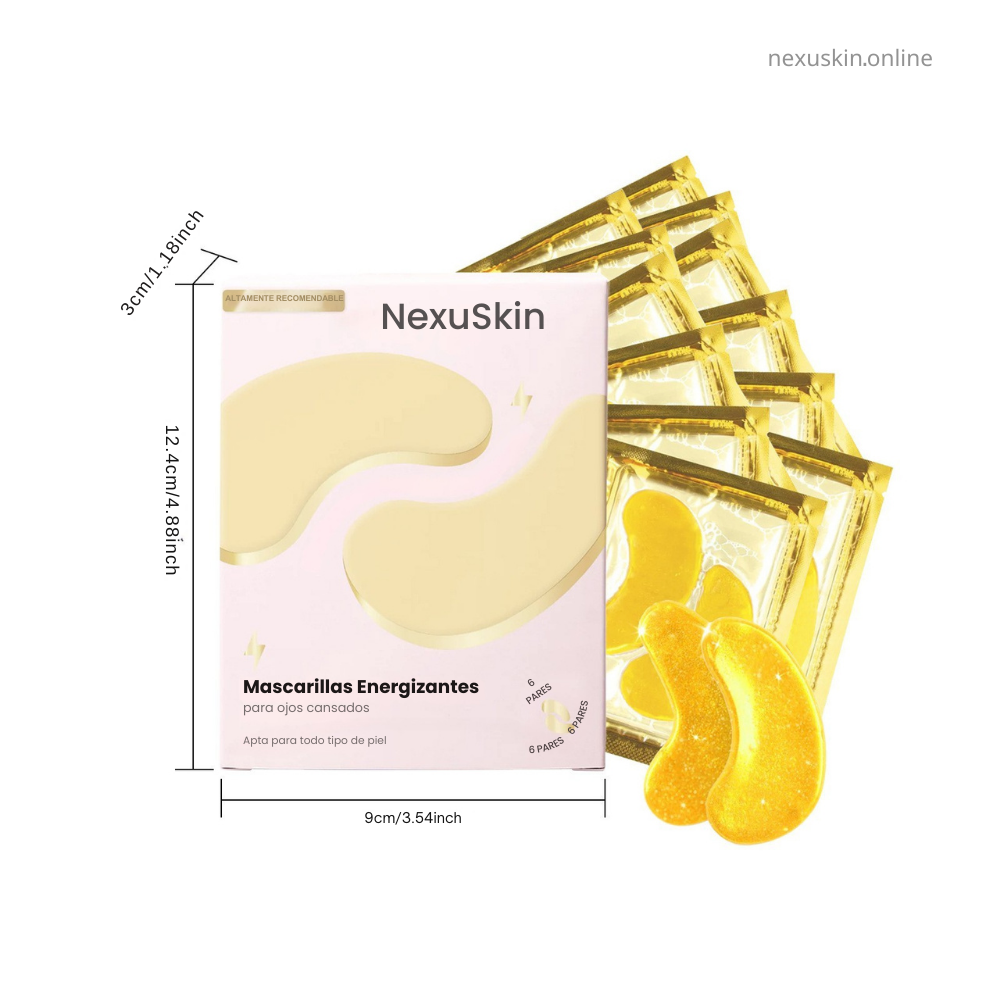 Máscara de Ojos de Oro 24K - Anti-Ojeras, Reafirmante e Hidratante (6 Piezas)